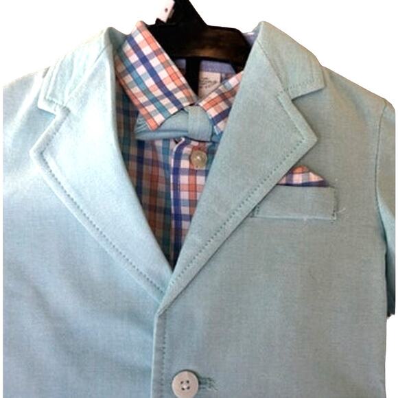 Starting Out 3PC Set, Plaid Button Up, Blue Jacket, White Pants, Size 18MO, NWT! - Picture 2 of 6